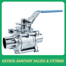 3A Sanitary 3PC welded non-retention Ball Valve